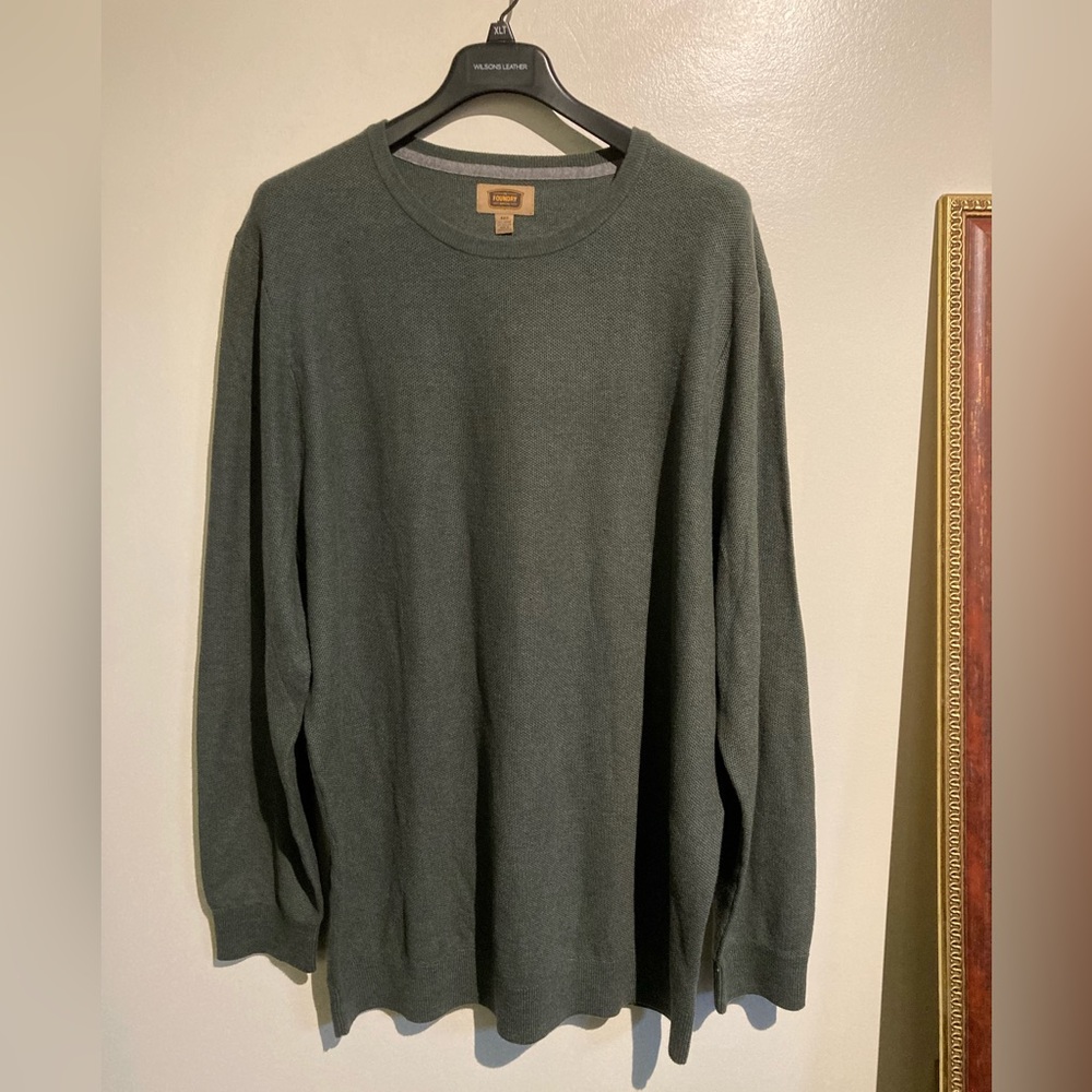 Foundry Supply Company big and tall 4xlt xxxxlt green sweater nwot new